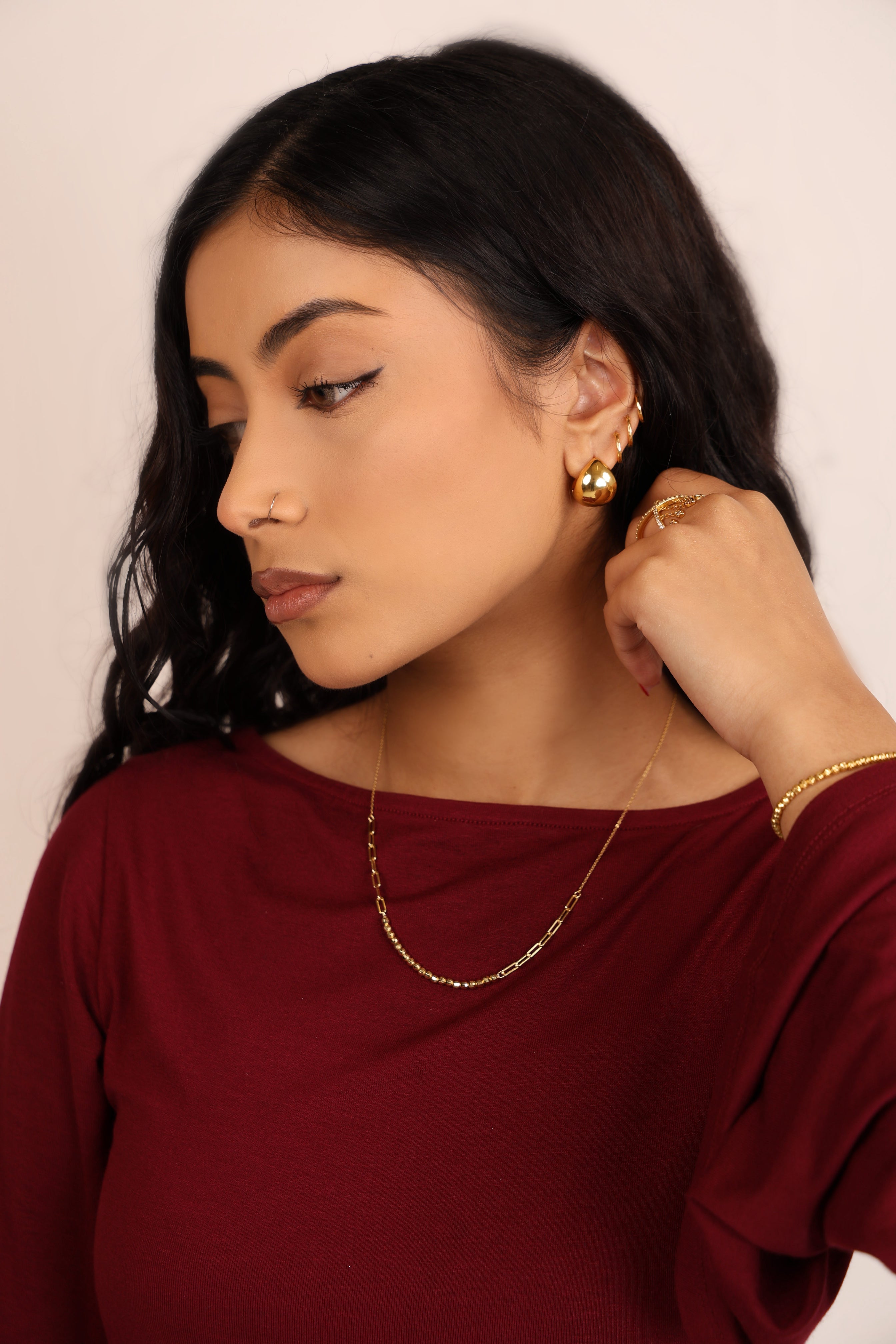 Dome Huggie Earrings